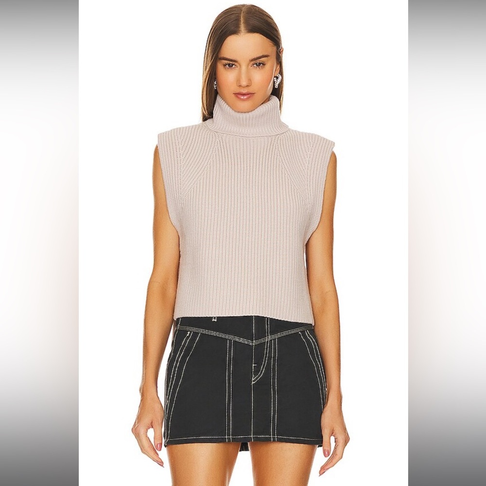 Isabel Marant Etoile “Megan” Vest Ecru Turtleneck Sleeveless Sweater Sz 34 / XS